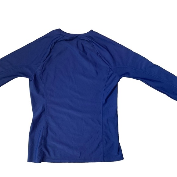Mott50 UPF50+ long sleeve navy rash guard top size medium gold shoulder zipper - Picture 8 of 13